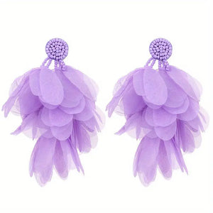 Flower Tassel Earrings