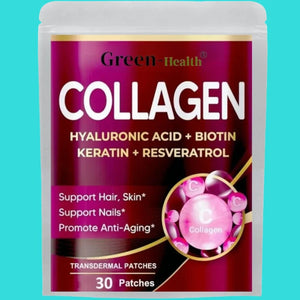 30 Patches Marine Collagen Transdermal Patches with Biotin Resveratrol for Hair Skin Anti-Aging Skin Care