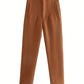 TRAFZA Women Elegant Solid Pencil Pants High Waist Pant For Women Casual Streetwear Woman Trousers Office Wear Chic Pant