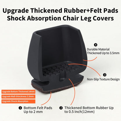 8PCS Chair Foot Cover Diagonal Leg Floor Protectors with Thick Wrap Felt Pads Silicone Furniture Table Feet No Scratches
