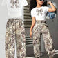 Tween Girl Casual Letter Print Short Sleeve