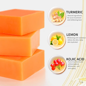Kojic Acid Dark Spot Remover Soap Bars with Vitamin C Retinol Collagen With Hyaluronic Acid Vitamin E Shea Butter Turmeric Soap