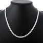 5MM Full Sideways Silver Plated Chain For Women 18-24 Inches Link Chain Choker Necklace Men Fashion Jewelry Gift