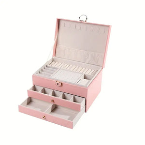 Elegant 3-Layer Jewelry Organizer Box