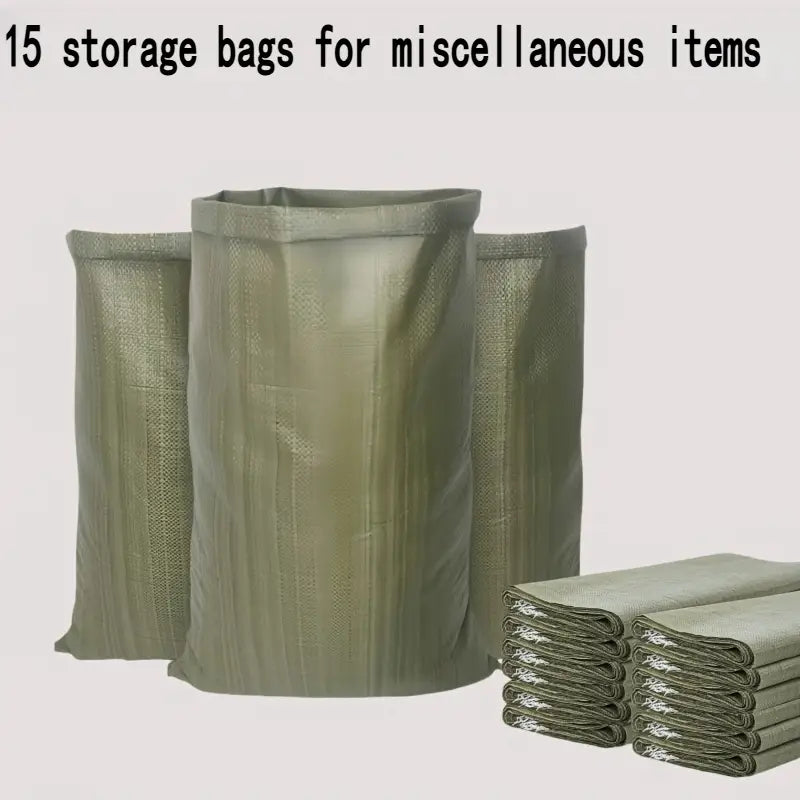 15 Large Green PP Storage Bags