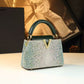 Women'S Genuine Leather Rhinest Handbag -