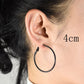 Clip on the ear without pierced Hoop earrings for women Big circle Black Round Personality punk 2021 Fashion Jewelry Accessories