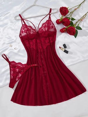 Burgundy Sexy Nightgown