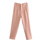 TRAFZA Women Elegant Solid Pencil Pants High Waist Pant For Women Casual Streetwear Woman Trousers Office Wear Chic Pant