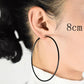 Clip on the ear without pierced Hoop earrings for women Big circle Black Round Personality punk 2021 Fashion Jewelry Accessories