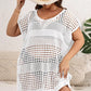 GIBSIE Plus Size Women Beach Dress Sexy Hollow Out Knit Bikini Cover Up Female Loose Tunic Beachwear Swimwear Cover-ups