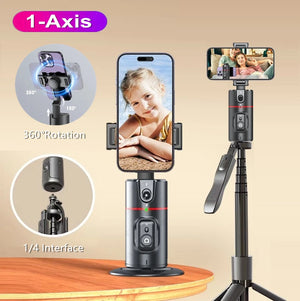 Wireless Selfie Stick Tripod with Auto Face Tracking Handheld Gimbal Stabilizer Gesture Control Phone Holder Stand for Live Vlog
