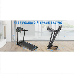 Compact Easy Folding Treadmill Motorized Running Jogging Machine With