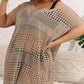 GIBSIE Plus Size Women Beach Dress Sexy Hollow Out Knit Bikini Cover Up Female Loose Tunic Beachwear Swimwear Cover-ups