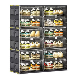 6 Layers Of 24 Pairs Of Hard Plastic Shoe Storage Cabinet, Large