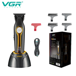 VGR Hair Clipper Barber Electric Trimmer Professional Hair Cutting Machine Metal Haircut Trimmer Cordless Clippers for Men V-993