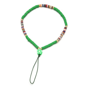 ZMZY New Handmade Beaded Love Phone Chain DIY Pendant Mobile Phone Chain Anti-lost Handmade Clay Cord Lanyard Women Jewelry