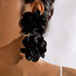 Large Yellow Floral Drop Earrings