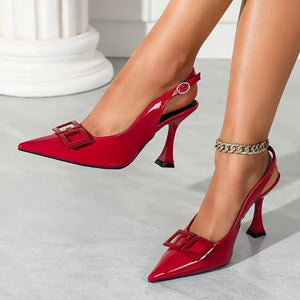 Elegant Red Pointed-Toe Stiletto