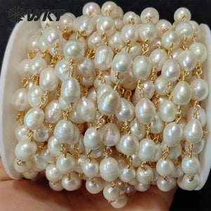 WT-RBC226 WKT Exquisite Chain With Freshwater Pearl 6-7mm 18k Gold Plated For Women Jewelry Accessories Wedding Design