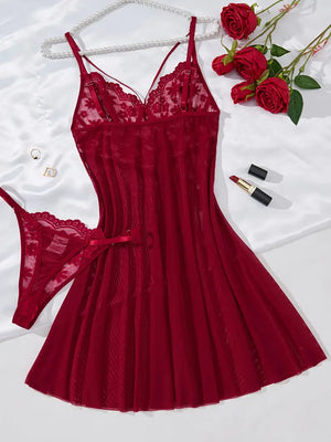 Burgundy Sexy Nightgown