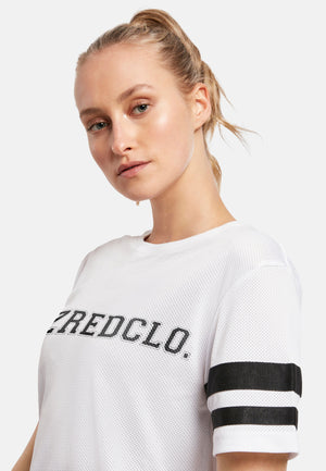 Mesh Tee - white - Damen
