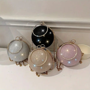 Mini Glitter Round Evening Bag