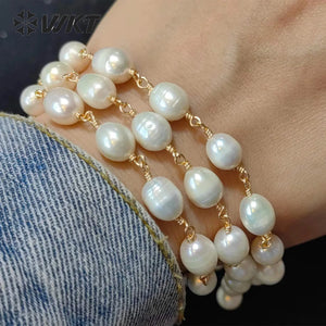 WT-RBC226 WKT Exquisite Chain With Freshwater Pearl 6-7mm 18k Gold Plated For Women Jewelry Accessories Wedding Design