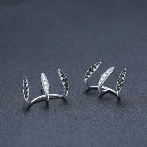 Three-claw Ear Clip Copper Simple Zircon Earrings