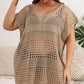 GIBSIE Plus Size Women Beach Dress Sexy Hollow Out Knit Bikini Cover Up Female Loose Tunic Beachwear Swimwear Cover-ups