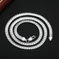 New 20-60cm Silver Color Plated Luxury Brand Design Noble 6mm Necklace Chain For Woman Men Fashion Wedding Engagement Jewelry