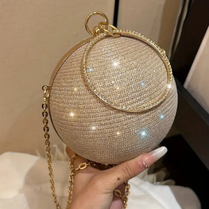 Mini Glitter Round Evening Bag
