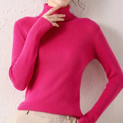 Women Fall Turtleneck Sweater Knitted Soft Pullovers Cashmere Jumpers Basic Soft Sweaters For Women 2025 Autumn Winter