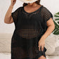 GIBSIE Plus Size Women Beach Dress Sexy Hollow Out Knit Bikini Cover Up Female Loose Tunic Beachwear Swimwear Cover-ups