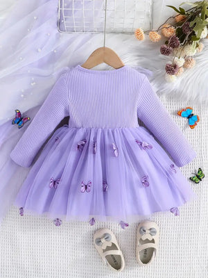Girl's Lycra Floral Printed Frock Dress for Girls 6-12-MONTH