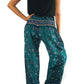 Teal PEACOCK Pants Women Boho Pants Hippie Pants Yoga