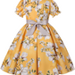 Girl's Satin Floral Printed Frock 5-6-YEARS
