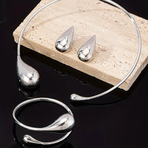 Modern Water Droplet Design Jewelry Set
