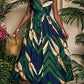 &nbsp;PriWomen's Tropical Floralnt Deep V-Neck Flared Dress