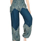 Teal FLORAL Women Boho Pants Hippie Pants Yoga Pants