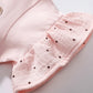 Summer Teddy Logo Short-sleeved Pink Dress with Dots Pattern for