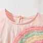 Summer New Arrival Colorful Rainbow Pattern Fly Sleeves Tulle Dress